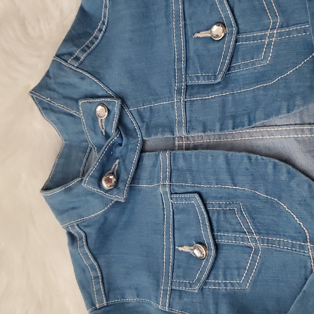 Cropped Blue Denim Jean Jacket shrug - Picture 8 of 9